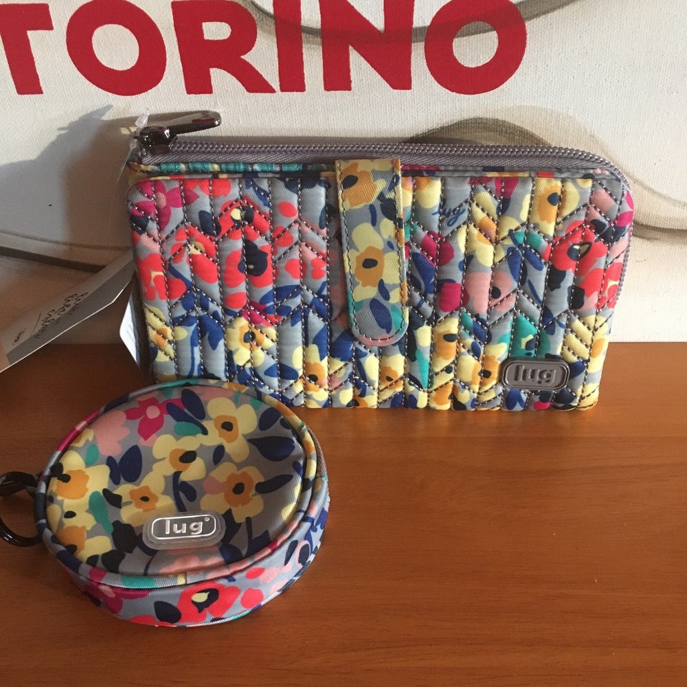 LUG - Tram wallet and Coin Pouch in Wildflower Multi - NWOT